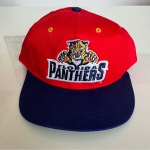 Vintage 90s Logo 7 Florida Panthers Hat Cap Red Kids YOUTH Snapback NHL Hockey